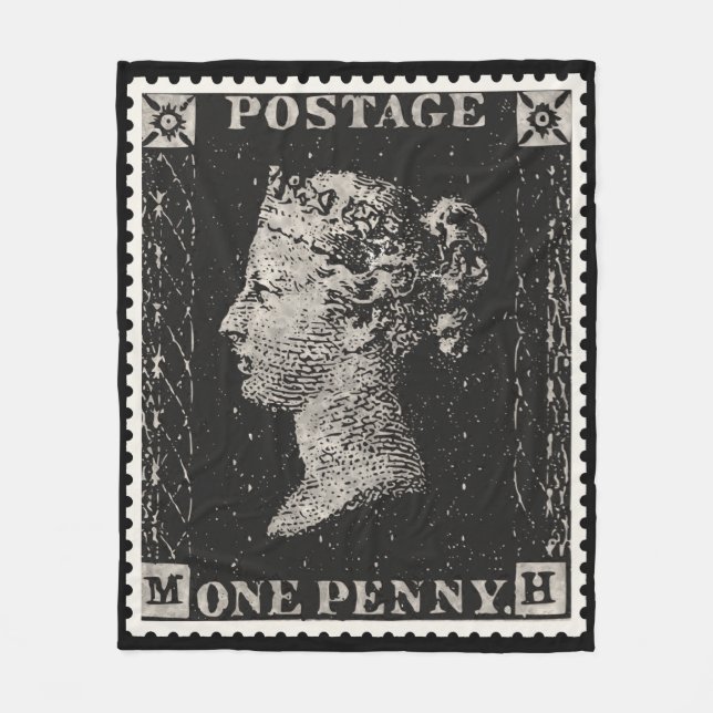 The Penny Black Postage Stamp Fleece Blanket (Front)