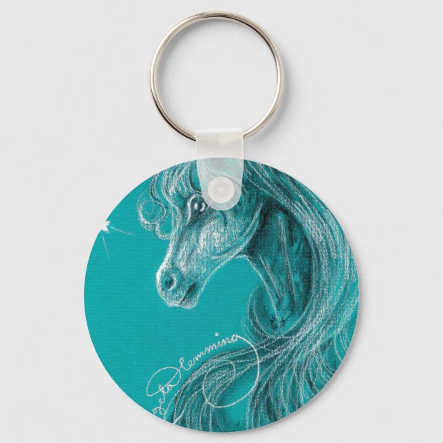 The Pensive Arabian Horse Keychain (Front)