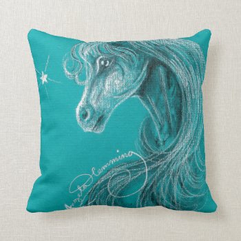 The Pensive Arabian Horse Throw Pillow by ArtsyKidsy at Zazzle