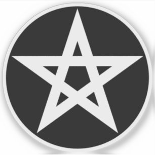 The Pentagram (white on black) Sticker
