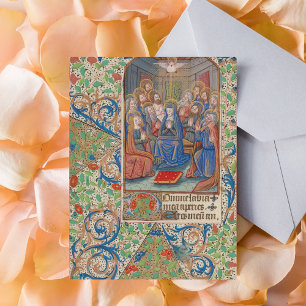 The Pentecost Medieval Illuminated Manuscript Postcard