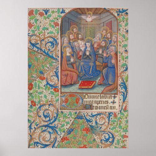 The Pentecost Medieval Illuminated Manuscript Poster