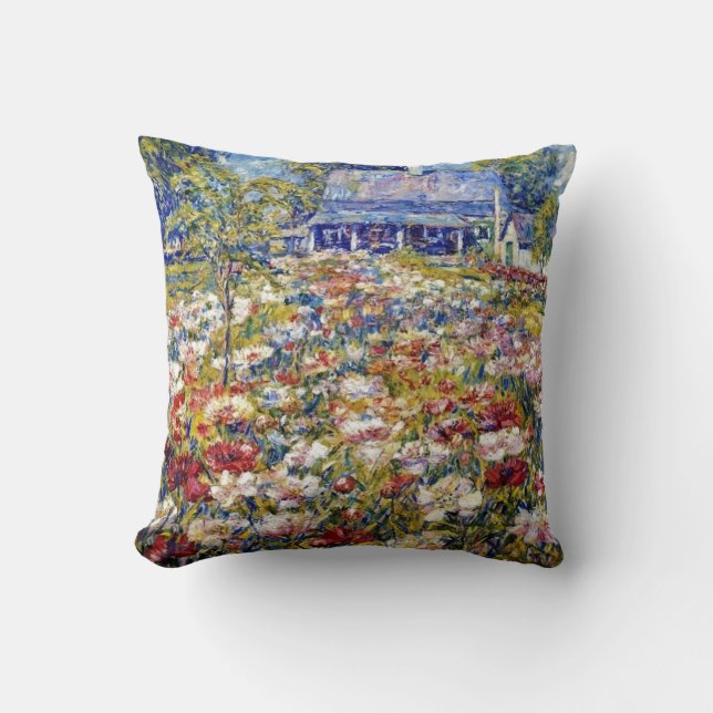 “The Peony Garden” Throw Pillow (Front)
