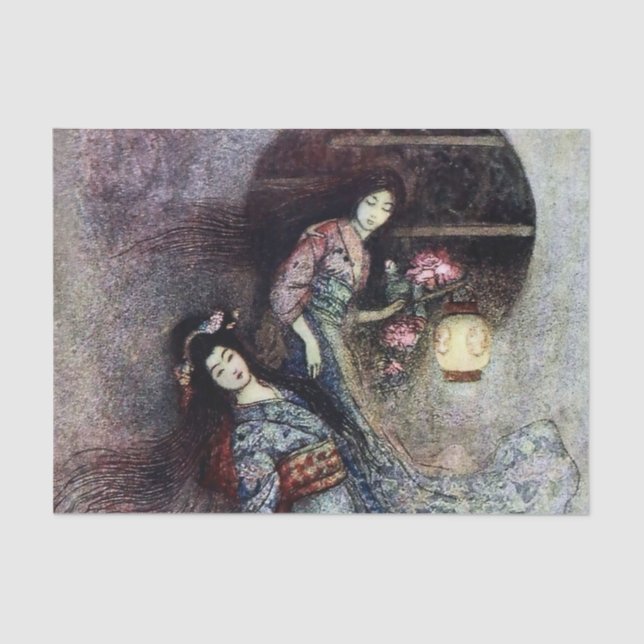 “The Peony Lantern” by Warwick Goble Tissue Paper (Front)