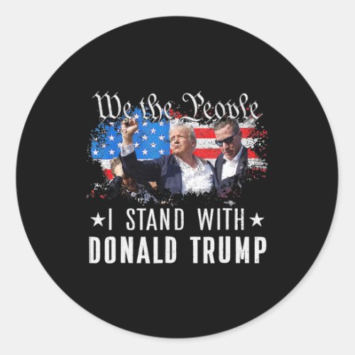 The People Stand With Donald Trump 2024 American F Classic Round Sticker