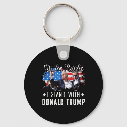 The People Stand With Donald Trump 2024 American F Keychain