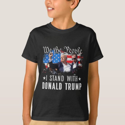 The People Stand With Donald Trump 2024 American F T_Shirt