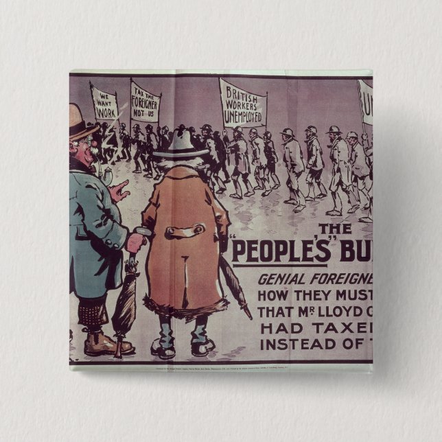 The People's Budget', 1909 Pinback Button (Front)