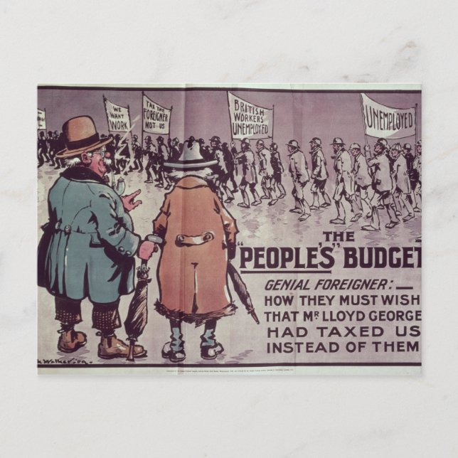 The People's Budget', 1909 Postcard (Front)