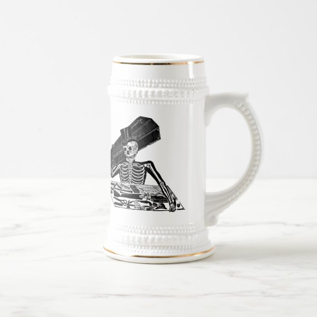 "The People's Calavera" circa 1800's Mexico Beer Stein (Right)