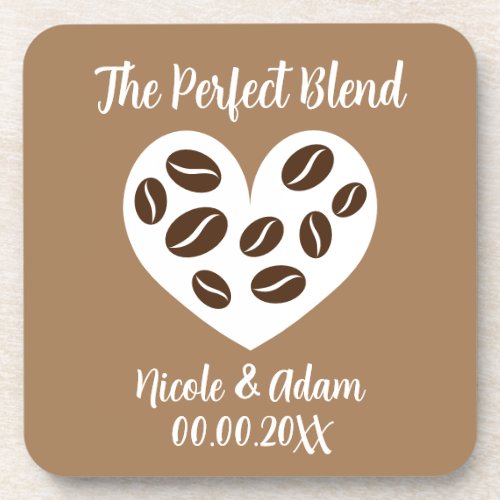 The Perfect Blend beverage coasters for wedding