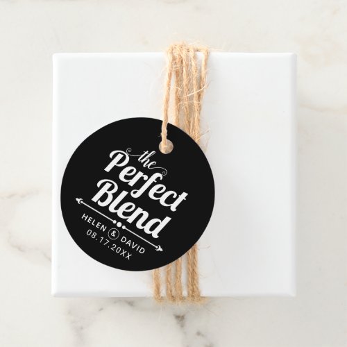 The perfect blend black white typography wedding favor tags