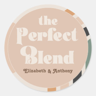 The Perfect Blend Boho Round Wedding Favor Classic Round Sticker