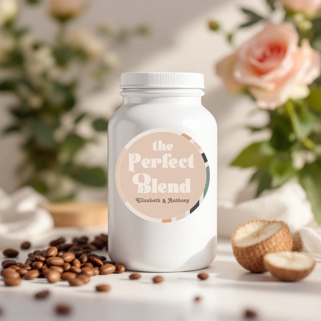 The Perfect Blend Boho Round Wedding Favor Classic Round Sticker (The Perfect Blend Boho Round Wedding Favor Classic Round Sticker)