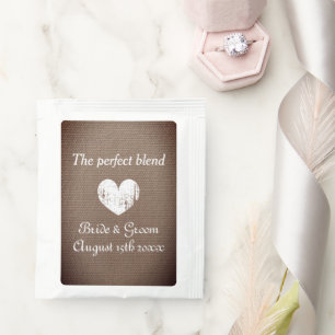 The perfect blend burlap texture garden wedding tea bag drink mix