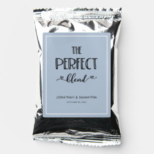 The Perfect Blend Calligraphy Hearts Dusty Blue Coffee Drink Mix