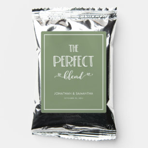 The Perfect Blend Calligraphy Hearts Olive Green Coffee Drink Mix
