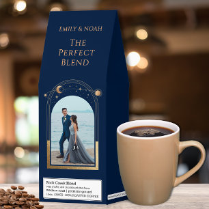 The Perfect Blend Celestial Blue Gold Wedding Roasted Coffee