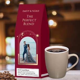 The Perfect Blend Celestial Burgundy Gold Wedding Roasted Coffee