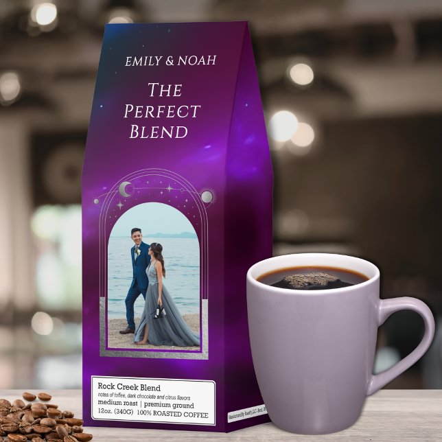 The Perfect Blend Celestial Purple Teal Wedding Roasted Coffee (Creator Uploaded)