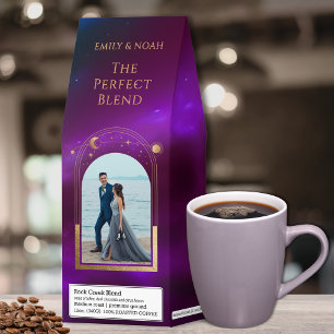 The Perfect Blend Celestial Purple Teal Wedding Roasted Coffee
