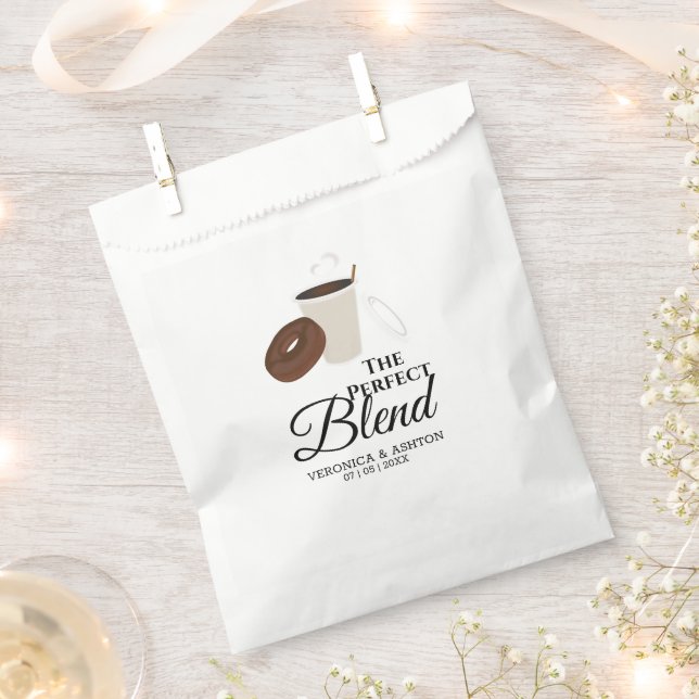 The Perfect Blend Coffee and Donut | Wedding Favor Bag (Clipped)