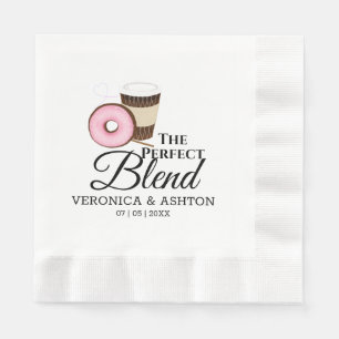 The Perfect Blend Coffee and Donut   Wedding Napkins