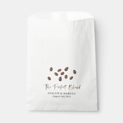 The Perfect Blend Coffee Beans Wedding Paper Favor Bag