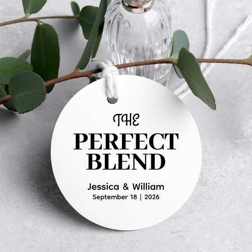 The Perfect Blend Coffee  Custom Names Wedding Favor Tags