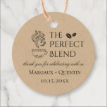 The Perfect Blend Coffee Favor Tags<br><div class="desc">Trendy doodle coffee cup and coffee beans,  " The Perfect Blend",  favor tags. Unique wedding favor tags can be customized.</div>