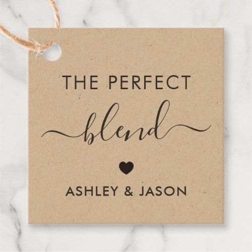 The Perfect Blend Coffee Gift Tag Wedding Kraft Favor Tags