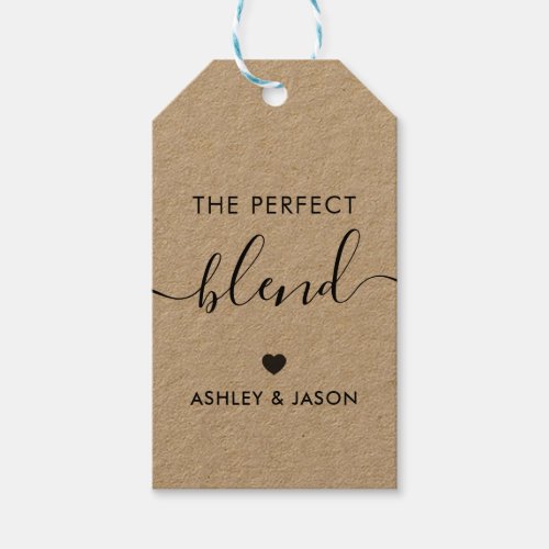 The Perfect Blend Coffee Gift Tag Wedding Kraft Gift Tags