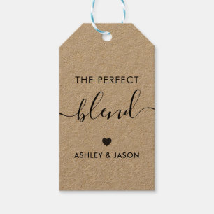 The Perfect Blend Coffee Gift Tag, Wedding, Kraft Tags
