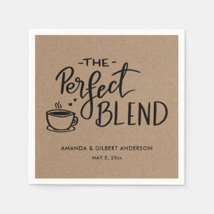 The Perfect Blend Coffee Kraft Paper Wedding Napkins