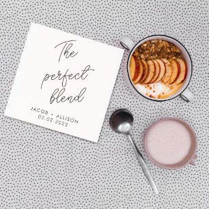 the perfect blend coffee lover wedding favor coffe napkins