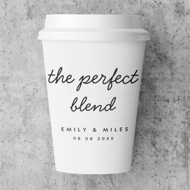 The Perfect Blend | Coffee Lover Wedding Paper Cups (Creator Uploaded)