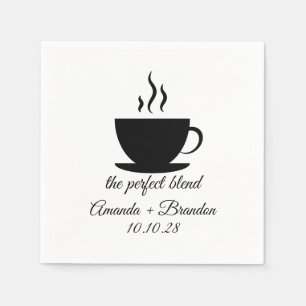 The Perfect Blend Coffee lovers Wedding Napkins