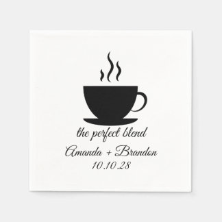 The Perfect Blend Coffee lovers Wedding  Napkins