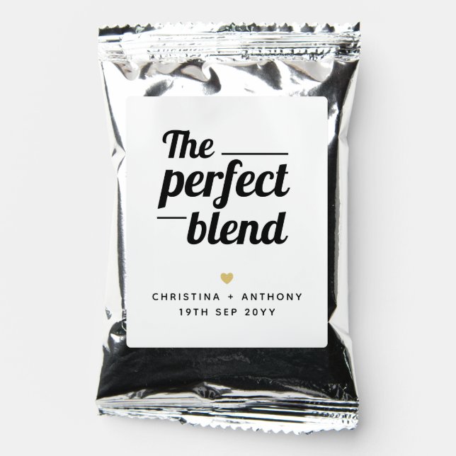 The perfect blend coffee mix wedding favors (Front)