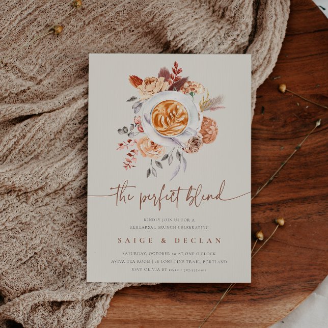 The Perfect Blend Coffee Rehearsal Brunch Invitation (Creator Uploaded)