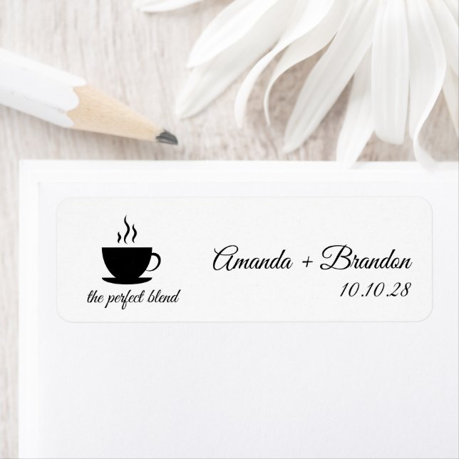 The Perfect Blend Coffee Script Wedding Favor  Label (Insitu)