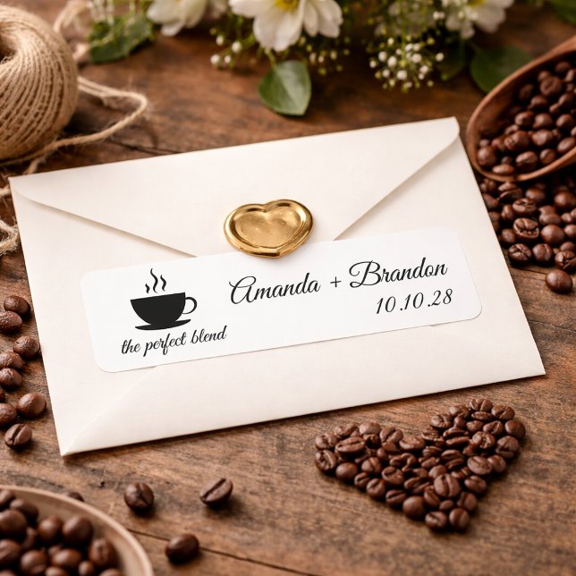The Perfect Blend Coffee Script Wedding Favor  Label (Creator Uploaded)