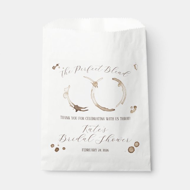 The Perfect Blend, Coffee, Stains, Bridal Shower Favor Bag (Front)