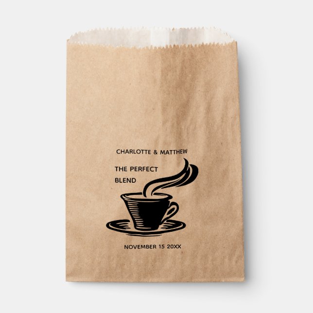 The Perfect Blend Coffee Tea Wedding Favor Bag (Front)