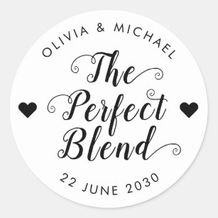 The Perfect Blend Coffee Tea Wedding Party Favor Classic Round Sticker