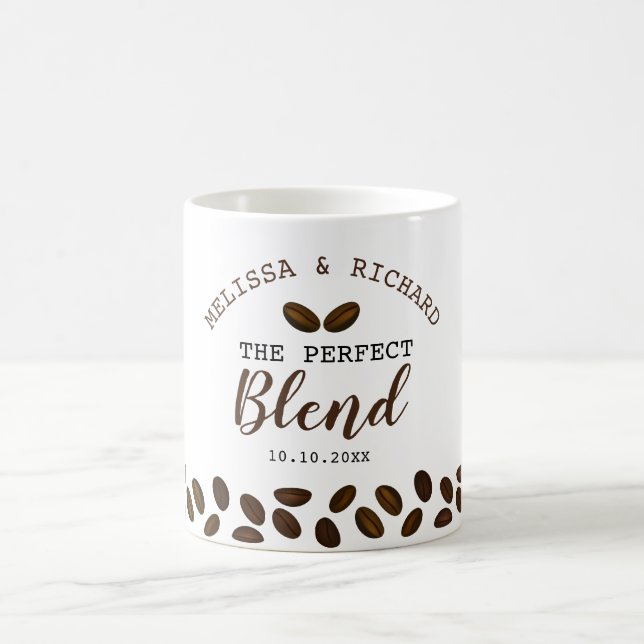 The Perfect Blend Coffee Theme Wedding Favor Coffee Mug (Center)