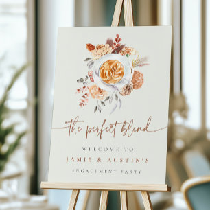 The Perfect Blend Coffee Theme Welcome Sign