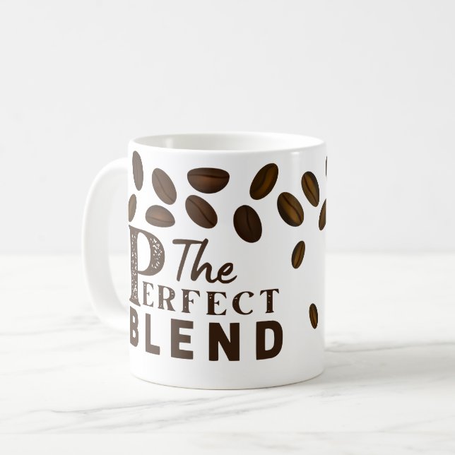 The Perfect Blend Coffee Wedding Coffee Favor Mug (Front Left)