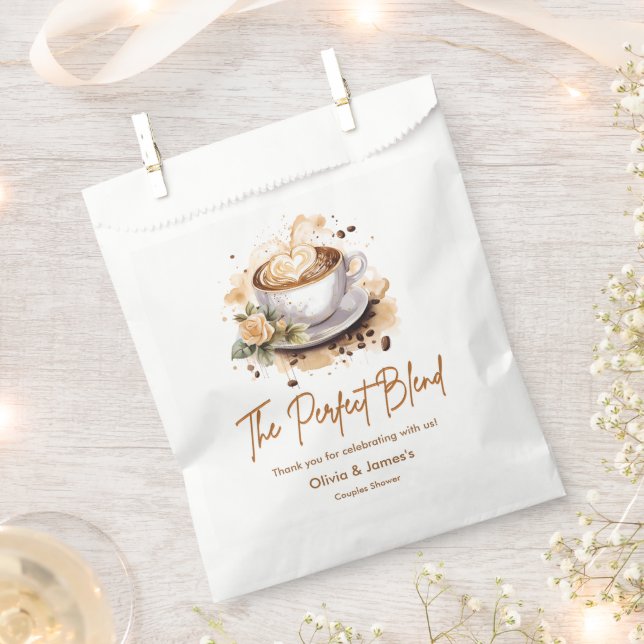 The Perfect Blend Coffee Wedding Couples Shower  Favor Bag (Clipped)