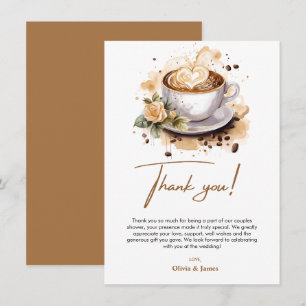 The Perfect Blend Coffee Wedding Couples Shower Thank You Card